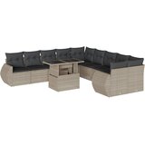  11-dijelni set vrtnih sofa poliratan s jastucima svijetlosivi | shoptok.hr