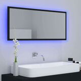 vidaXL LED kopalniško ogledalo črno 100x8,5x37 cm iverna plošča | Shoptok.si