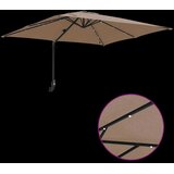  Vrtni suncobran S LED lampica Sivo-smeđa 248,5 x 247,5 x 160 cm | shoptok.hr