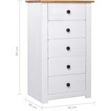  Komoda od borovine bijela 46 x 40 x 89 cm asortiman Panama | shoptok.hr