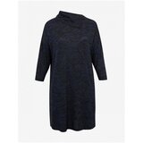 Fransa Dark blue brindle sweater dress - Women Cene