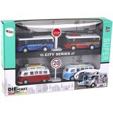  Sed od 2 retro i 2 nova autobusa za igru 1:87 - crveno/plavi | shoptok.hr
