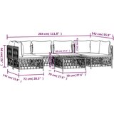  Vrtna sedežna garnitura 7-delna z blazinami belo jeklo, (20665270) | Shoptok.si