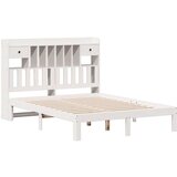  Krevet s regalom z knjige bez madraca bijeli 135x190cm borovina | shoptok.hr