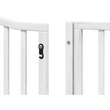 vidaXL Ograda za pse z vrati zložljiva 8 panelov bela 640 cm les | Shoptok.si