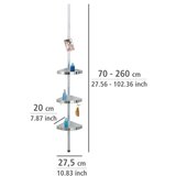Wenko kotni regal za prho premium (teleskopski, 3 police, ogledalo, bel / alu) | Shoptok.si