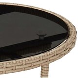  Vrtni stol Ø 60 x 75 cm od kaljenog stakla i poliratana bež | shoptok.hr