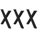 vidaXL Noge za blagovaonski stol u obliku slova X 3 kom crne Cijene