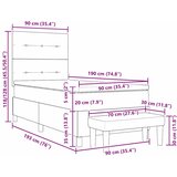  s opruga kutije Svijetlo siva 90 x 190 cm tkanina | shoptok.hr