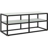 TV ormarić crni s bijelim mramornim staklom 100 x 40 x 40 cm | shoptok.hr