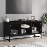 vidaXL TV ormarić sa staklenim vratima crni 102 x 37 x 50 cm Cijene