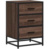 Furnova Nočna omarica rjava hrast 40x34,5x60 cm inž. les in kovina, (21927681) | Shoptok.si