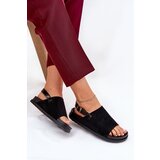 Boto Women's Sandals Made Of Eco Suede On Platform Black Migola | Shoptok.si