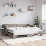  Dnevni krevet na razvlačenje smeđesivi 90 x 200 cm od tkanine | shoptok.hr