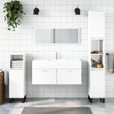 Kupaonski ormarić s ogledalom sjajni bijeli konstruirano drvo | shoptok.hr