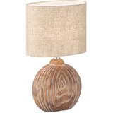 Honsel Smeđa/bež stolna lampa keramička s tekstilnim sjenilom (visina 39 cm) Tobse – Cijene