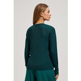 Marisse Fitted V-Neck Sweater In Emerald Green | Shoptok.si