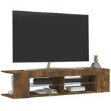 TV ormarić s LED svjetlima boja dimljenog hrasta 135x39x30 cm | shoptok.hr