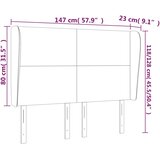  Uzglavlje s ušima tamnosivo 147x23x118/128 cm baršunasto | shoptok.hr