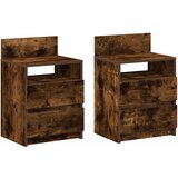 vidaXL Nočne omarice z 2 predaloma 2 kosa dimljen hrast 40x33x60 cm, (22007955) | Shoptok.si