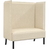 vidaXL Kauč s visokim leđima Krem 109x56x121 cm Tkanina | shoptok.hr