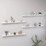 vidaXL Stenske police 4 kosi visok sijaj bele 100x9x3 cm, (20765161) | Shoptok.si