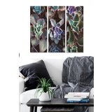 Wallity MDF1031541 multicolor decorative mdf painting (3 pieces) Cene