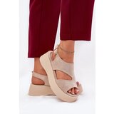 Boto Ladies Platform Sandals Eco Suede Beige Karonia | Shoptok.si