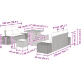  Set od 8 komada vrtne sofe s jastučićima bež Poly Rattan Akacija | shoptok.hr