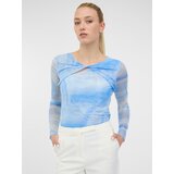 Orsay Blue Women's Patterned Long Sleeve T-Shirt - Women's Cene