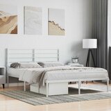  Metalni okvir za krevet s uzglavljem bijeli 120x200 cm | shoptok.hr