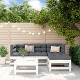 Maison Chic Seti vrtnega pohištva - Vrtna garnitura - Vrtni pohištvo set 5-delna bela trdna borovina, (21819856) | Shoptok.si