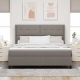  LED Box Spring Krevet Sivo-smeđa 180 x 200 cm tkanina | shoptok.hr
