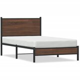 Furnova Kovinski posteljni okvir brez vzmetnice rjavi hrast 107x203 cm, (21934510) | Shoptok.si