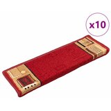 Otirači za stepenice samoljepljivi 10 kom 65x21x4 cm crveni | shoptok.hr