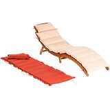 Gardenson VRTNI LEŽALNIK rdeča, bež, barve lesa evkaliptusa | Shoptok.si
