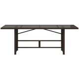  Vrtni stol sa staklenom pločom smeđi 190x80x75 cm od poliratana | shoptok.hr