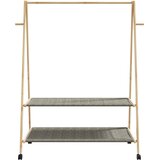  Stalak za odjeću s policama i kotačima 132x45,5x155,5cm bambusa | shoptok.hr