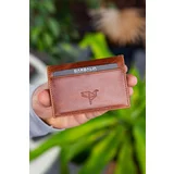 Garbalia Vera Unisex Tan Genuine Leather Crazy Tan Card Holder Wallet