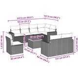  9-dijelni set vrtnih sofa s jastucima crni od poliratana | shoptok.hr