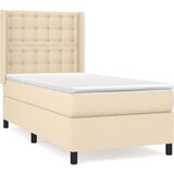 vidaXL Box spring postelja z vzmetnico krem 90x190 cm blago, (20896199) Cene