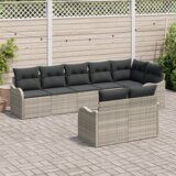  8-dijelni vrtni sofa set s jastučićima svijetlo sivi poli ratan | shoptok.hr