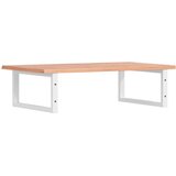  Zidna polica za umivaonik od čelika i masivne hrastovine Smeđa 80 x 50 x 2 cm | Shoptok.si