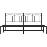  Metalni okvir za krevet s uzglavljem crni 180x200 cm | shoptok.hr