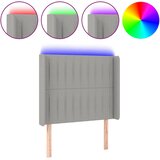  LED uzglavlje svjetlosivo 93 x 16 x 118/128 cm od tkanine | shoptok.hr