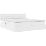  Krevet s od storage Čista bijela 200 x 200 cm Lažna koža | shoptok.hr