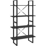 Furnova Knjižna omara 4-nadstropna siva 80x30x140 cm iverna plošča, (21932306) | Shoptok.si