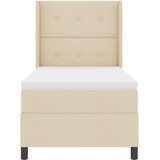  LED Box Spring Krevet s uzglavljem Krema 90 x 190 cm tkanina | Shoptok.si