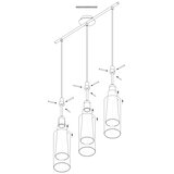 Eglo Pinto nero visilica/3, e27, 3x60w, n-mat/crna-trasp./bijela | shoptok.hr