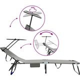  Sklopiva ležaljka za sunčanje 2 pcs Siva 190 x 57 x 81 cm | shoptok.hr
